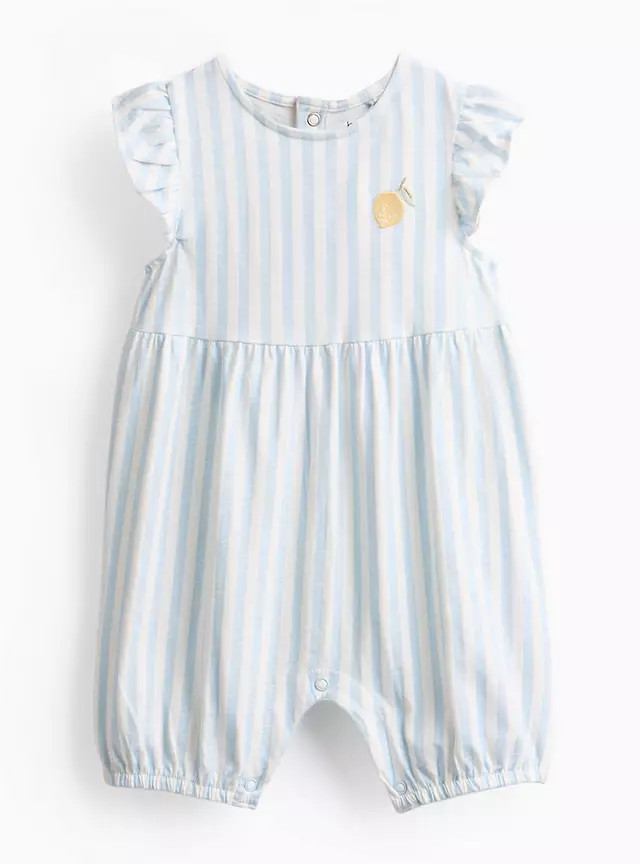 Blue Stripe Frill Sleeve Romper 18-24 months | Tu Clothing