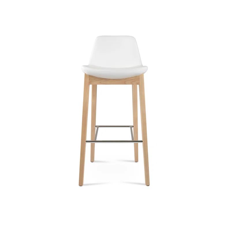 Pera Wood Handle Back Counter & Bar Stool in Natural Ash | Wayfair North America