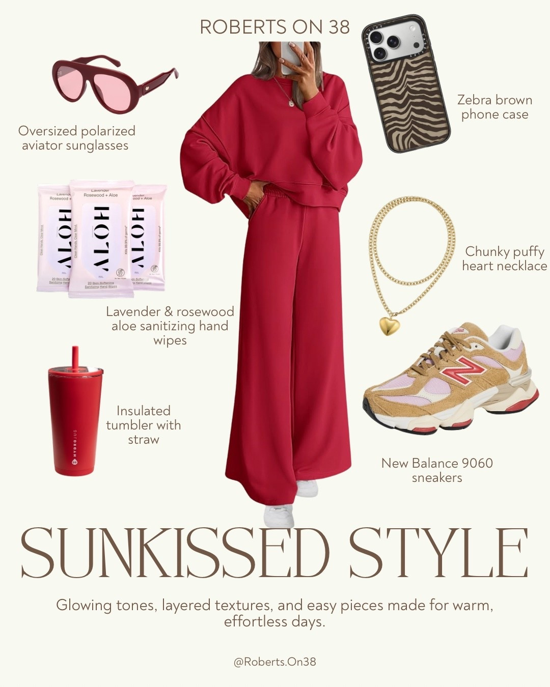 Sunkissed style, but make it everyday wearable ☀️❤️

This red lounge set is the definition of an effortless outfit—easy to throw on, but styled with gold jewelry, New Balance sneakers, and oversized sunglasses for a polished, on-the-go look.

Mixing warm tones, casual loungewear, and everyday accessories is my go-to for creating outfits that feel put together without trying too hard. Perfect for running errands, travel days, or just getting out of the house feeling cute and comfortable✨🦀

If you love easy outfit ideas, matching sets, and elevated casual style… this one’s a staple.

#loungewearset #casualoutfitideas #everydaystyle #springoutfits #athleisurewear #newbalancesneakers

#LTKSaleAlert #LTKootd #LTKMidsize