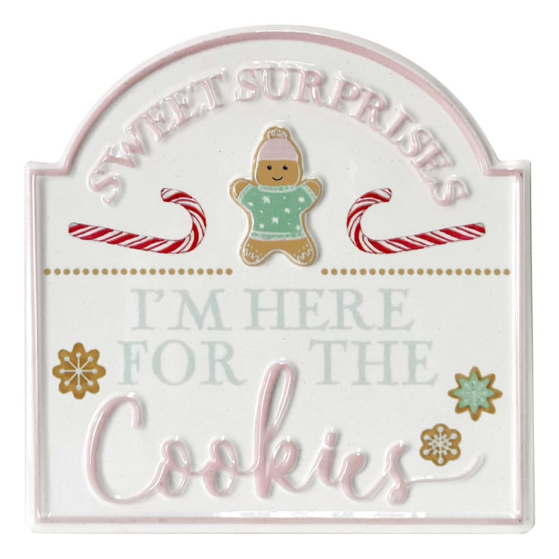 Mrs. Claus' Bakery Here for the Cookies Metal Sign, 6" | At Home