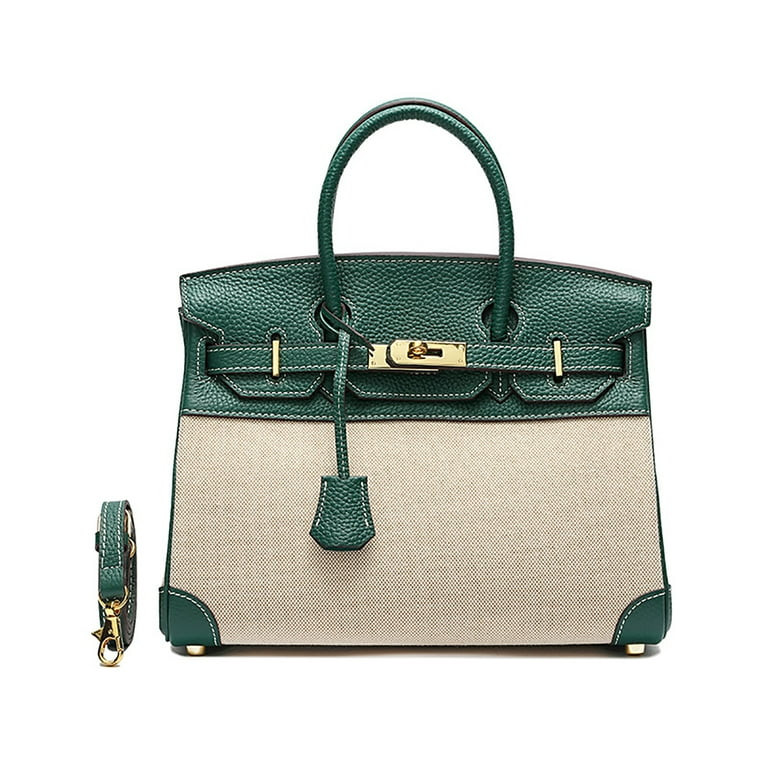 Top Handle Bags for Women, Small Leather and Canvas Satchel Purses Handbags Ladies Tote Bag with ... | Walmart (US)