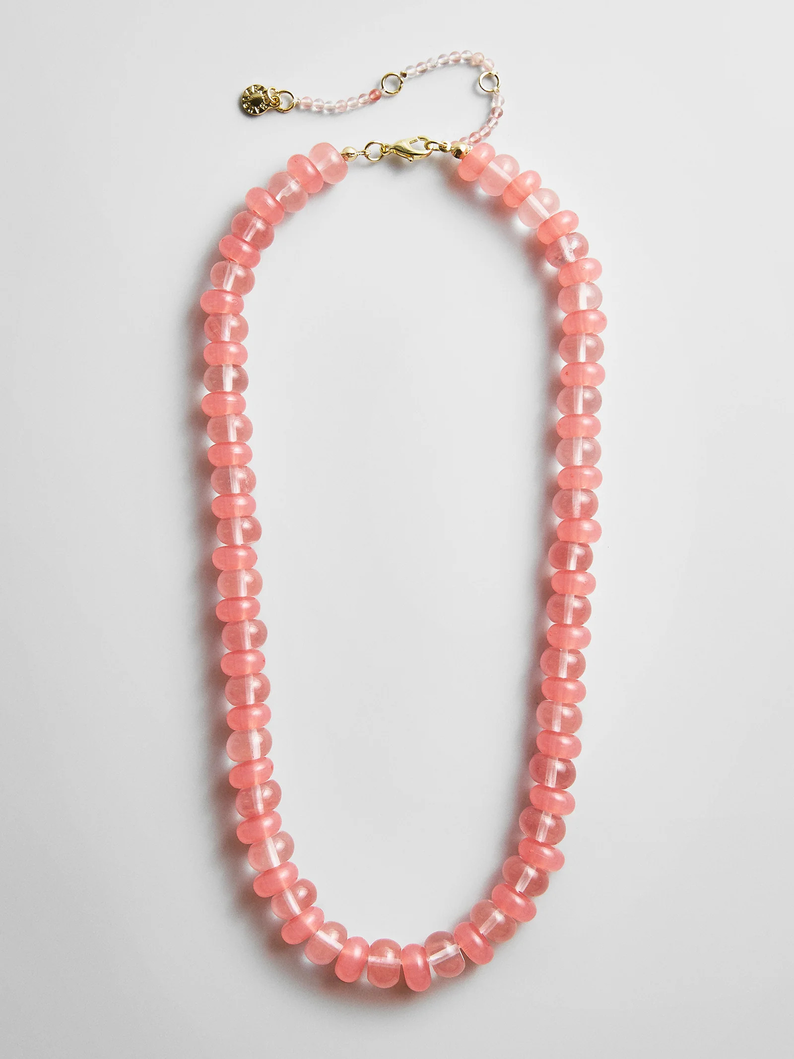 Joyce Semi-Precious Beaded Necklace - Cherry Quartz | BaubleBar