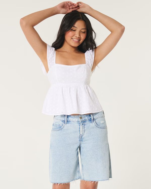 Easy Tie-Front Babydoll Top | Hollister (US)