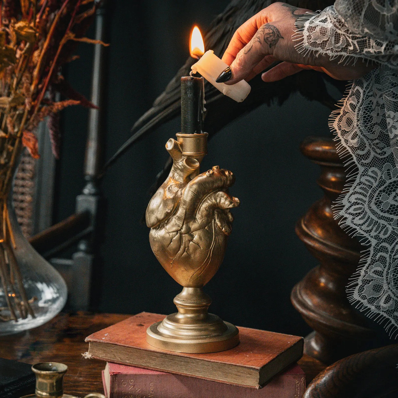 Anatomical Heart Candlestick Holder | Gothic Home Decor | The Blackened Teeth | Anatomy Decor | Etsy (US)
