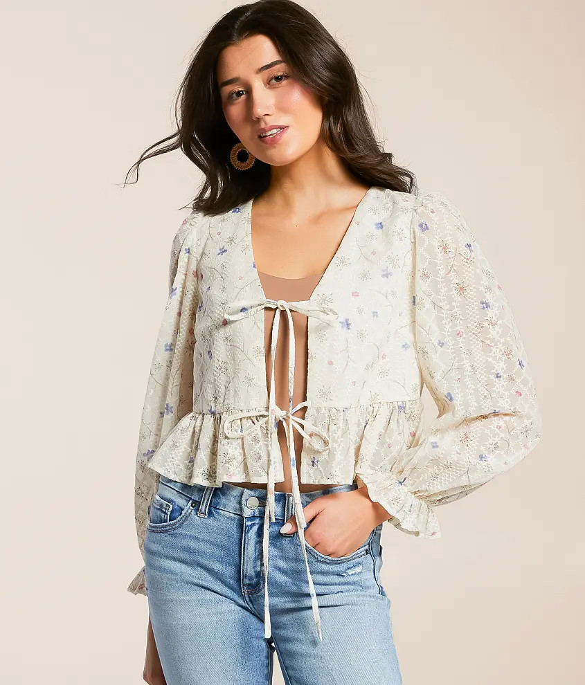 Embroidered Floral Top | Buckle