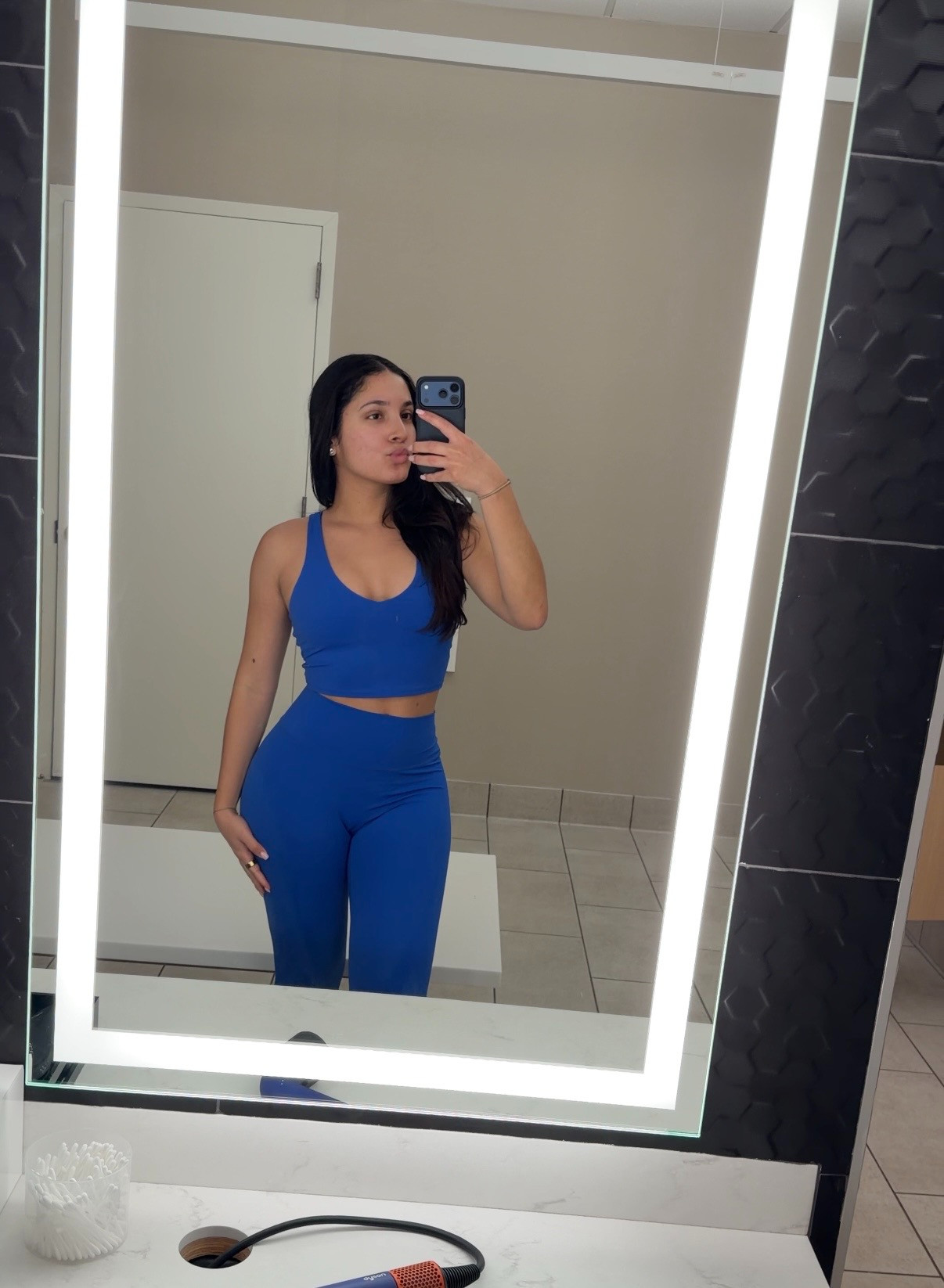 5'5" wearing size S in the crop top and leggings. The buttery soft material fits like a second skin. Obsessed with this cobalt blue for pilates. 

 #LTKootd #LTKfitnessgoals #LTKActive