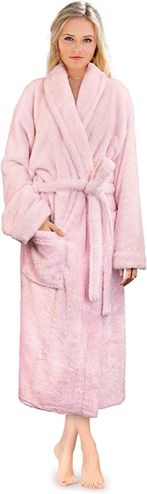 PAVILIA Premium Womens Plush Soft Robe Fluffy, Warm, Fleece Sherpa Shaggy Bathrobe | Amazon (US)