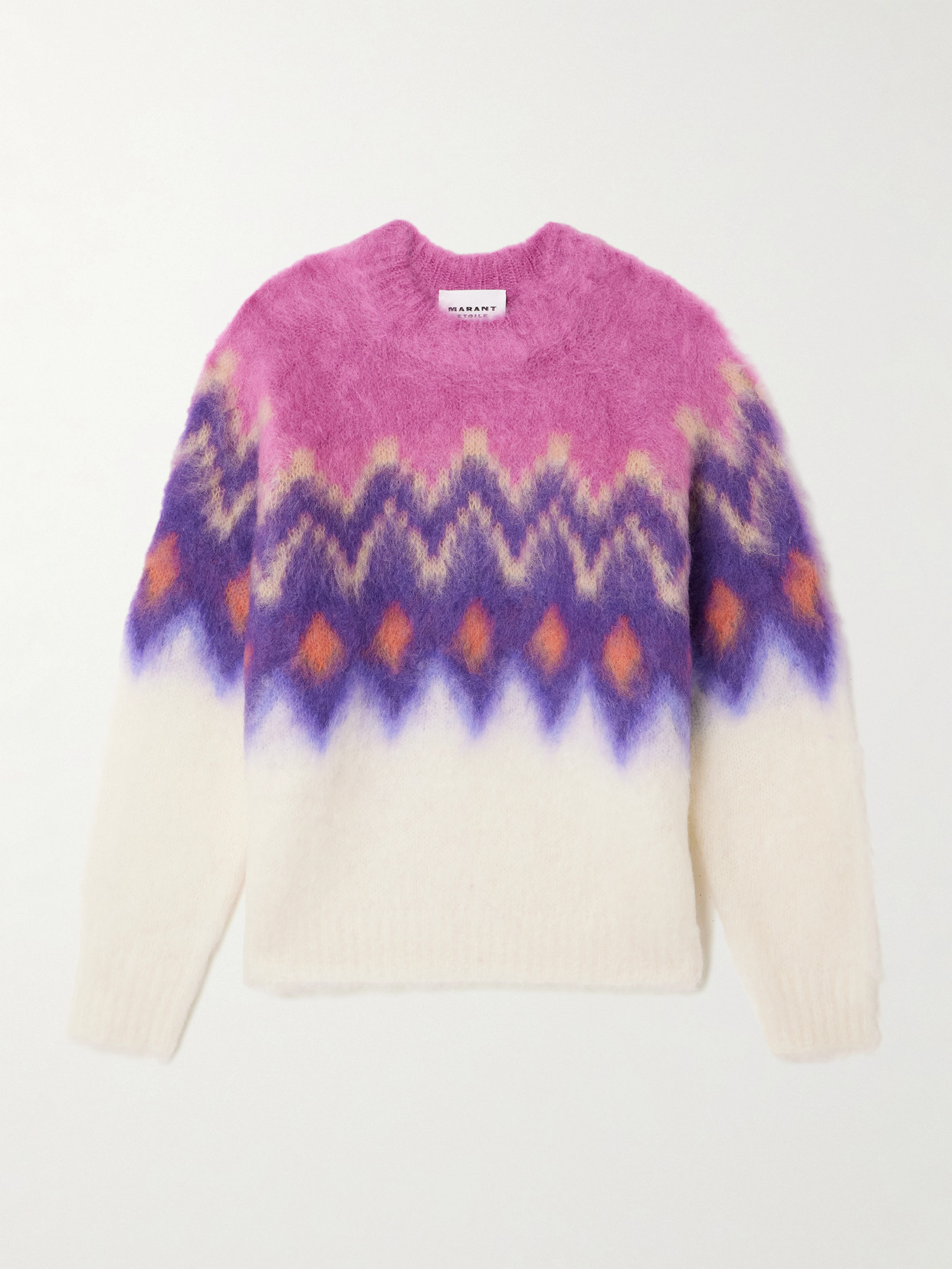 Marant Étoile - Ambre Intarsia-knit Sweater - Pink | NET-A-PORTER (US)
