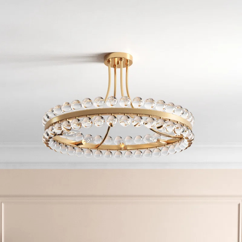 Jesse 8 - Light 24'' Chandelier Style Circle Semi Flush Mount | Wayfair North America