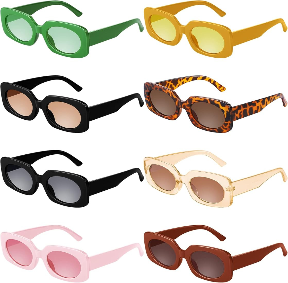 URATOT Small Rectangle Sunglasses Women 90s Retro Glasses Vintage Square Eyewear Wide Frame Fashi... | Amazon (US)