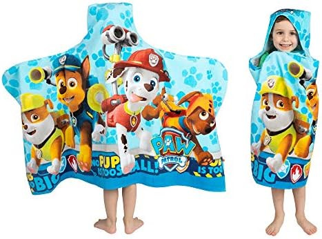 Paw Patrol Blue Bath/Pool/Beach Soft Cotton Terry Hooded Towel Wrap, 24" x 50", By Franco Kids | Amazon (US)