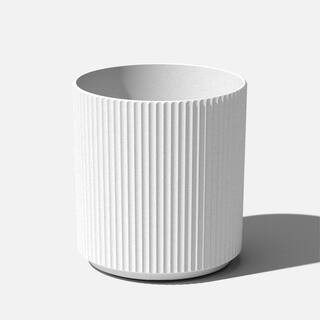 Demi 20 in. Round White Plastic Planter | The Home Depot