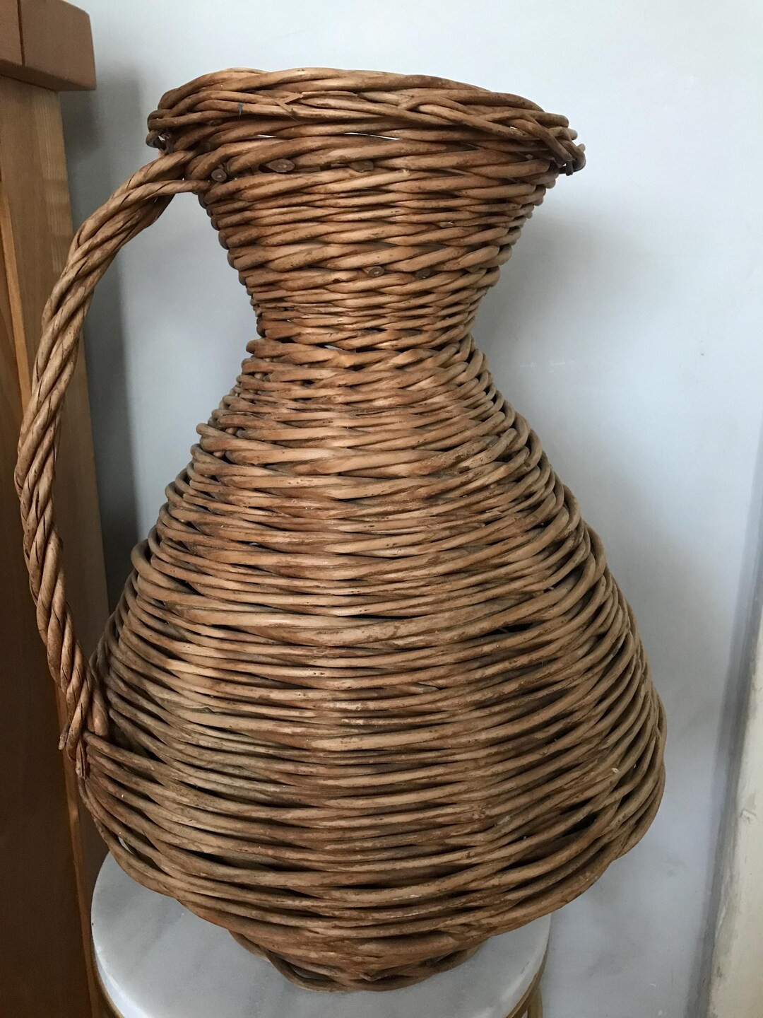 Vintage Wicker Rattan Yugoslavia Jug Vase 15” - Etsy | Etsy (US)