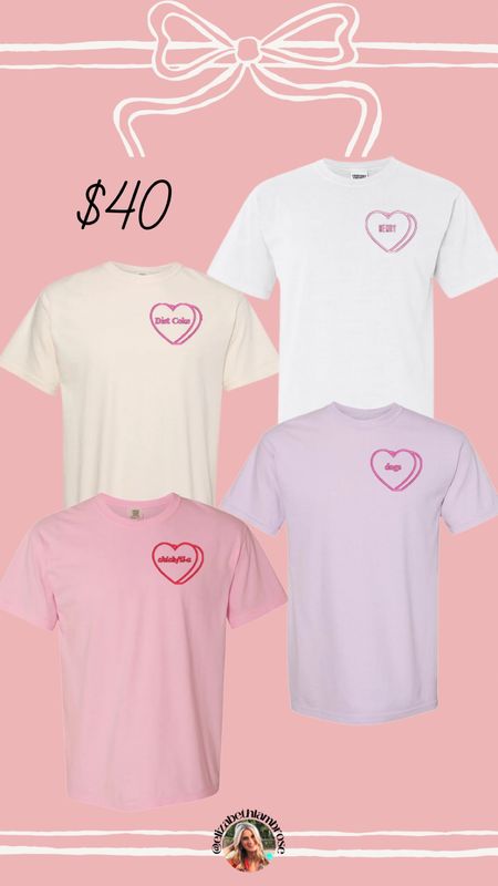CANDY HEARTS 🩷🩵🤍🍭🍬
so adorable for valentines or just for fun! 
i got one for myself and our moes in the heart! 
the options are endless for these shirts, all the shirt and thread colors you can dream of and put whatever word you want in the middle! 
so cute!

heart | candy heart | valentines | monograms | um | comfort color | shirt | oversized 

#LTKU #LTKSeasonal #LTKfitness