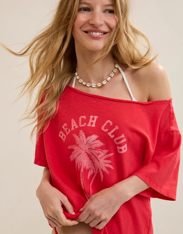 Aerie Off-The-Shoulder Relaxed Tee | Aerie