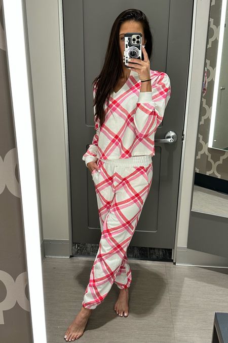 Comfy, cozy, cutest cold weather lounge set with fleece lining! So soft and such cute colors and pattern! Perfect for the holidays- after thanksgiving meal and Christmas morning! I’m wearing size SM top and XS bottom.

#LTKSeasonal #LTKunder50 #LTKHoliday