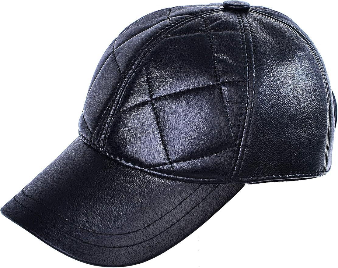Mumcu's Leather Black Classic Timeless Baseball Genuine Sheepskin Adjustable Referee Cap Snapback... | Amazon (US)