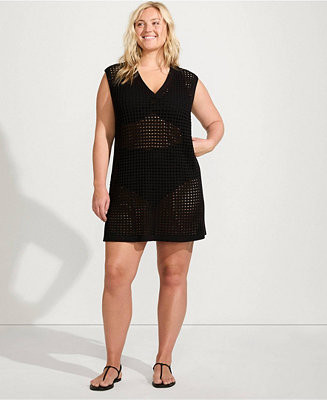 Plus Size Open Knit Cover-up Dress | Macy's