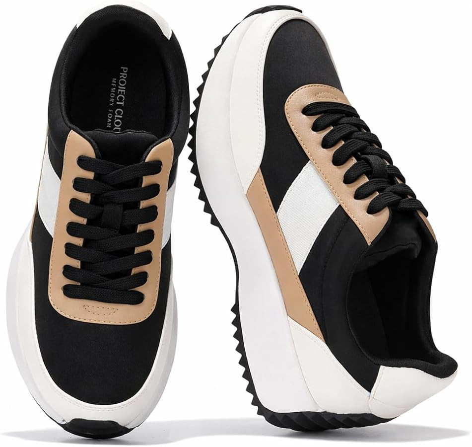 Project Cloud Womens Sneakers - Memory Foam Insole and Lightweight Spring Shoes - Non-Slip Lace U... | Amazon (US)