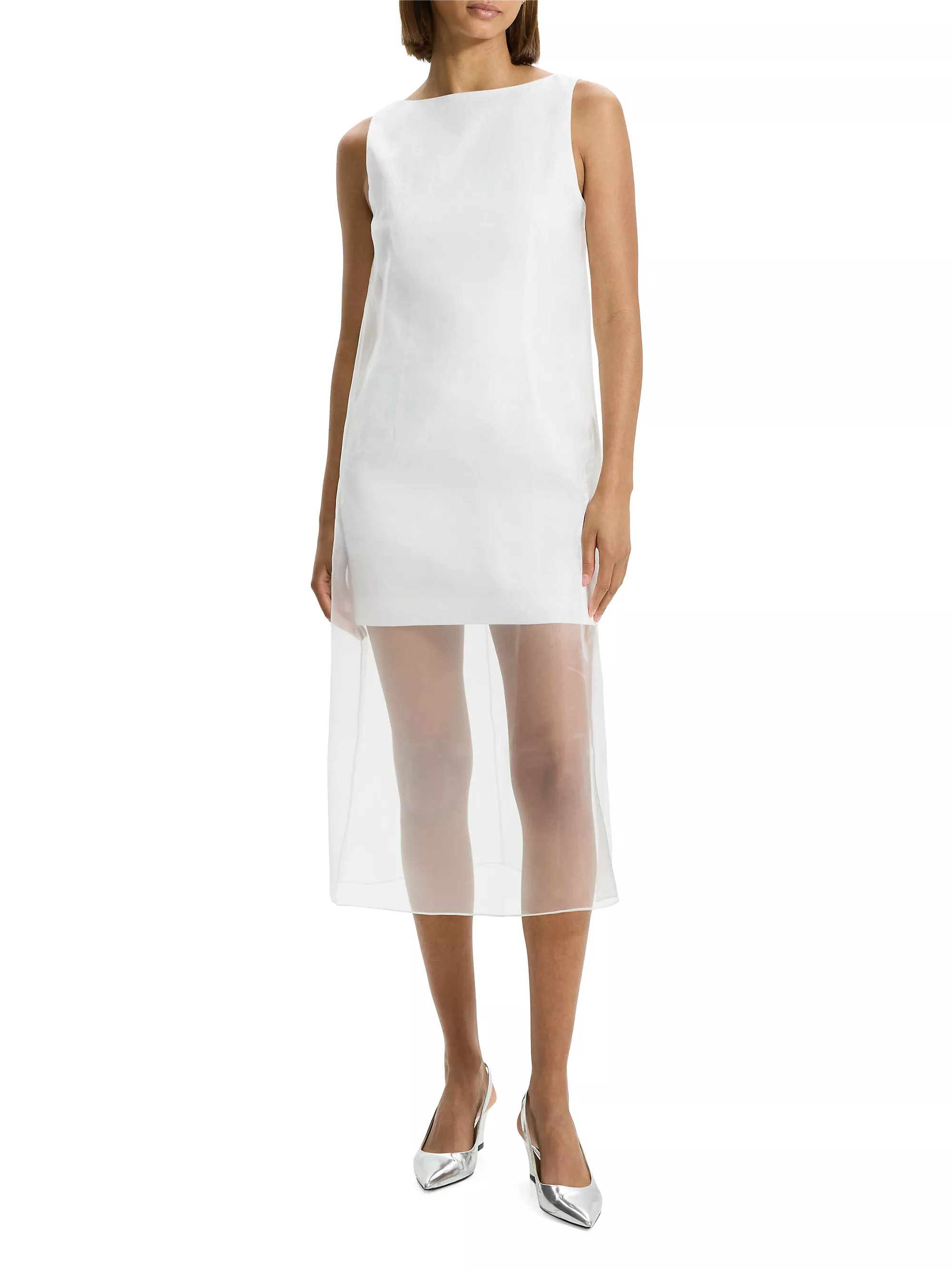 DressesMidiTheoryOrganza Overlay Midi Dress$425 | Saks Fifth Avenue
