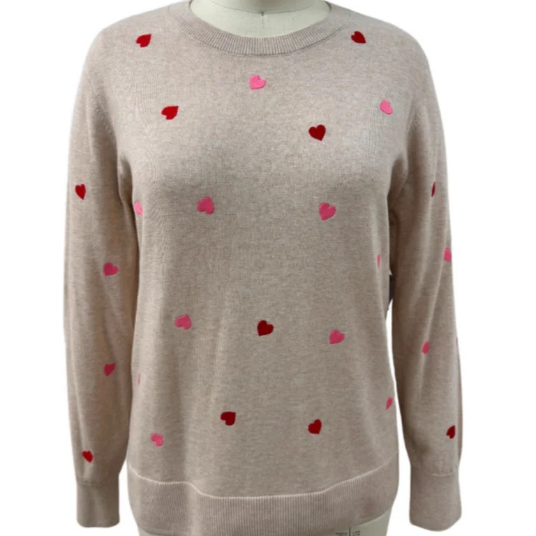Time and Tru Women’s Valentine’s Day Sweater, Lightweight, Sizes XS-XXXL - Walmart.com | Walmart (US)