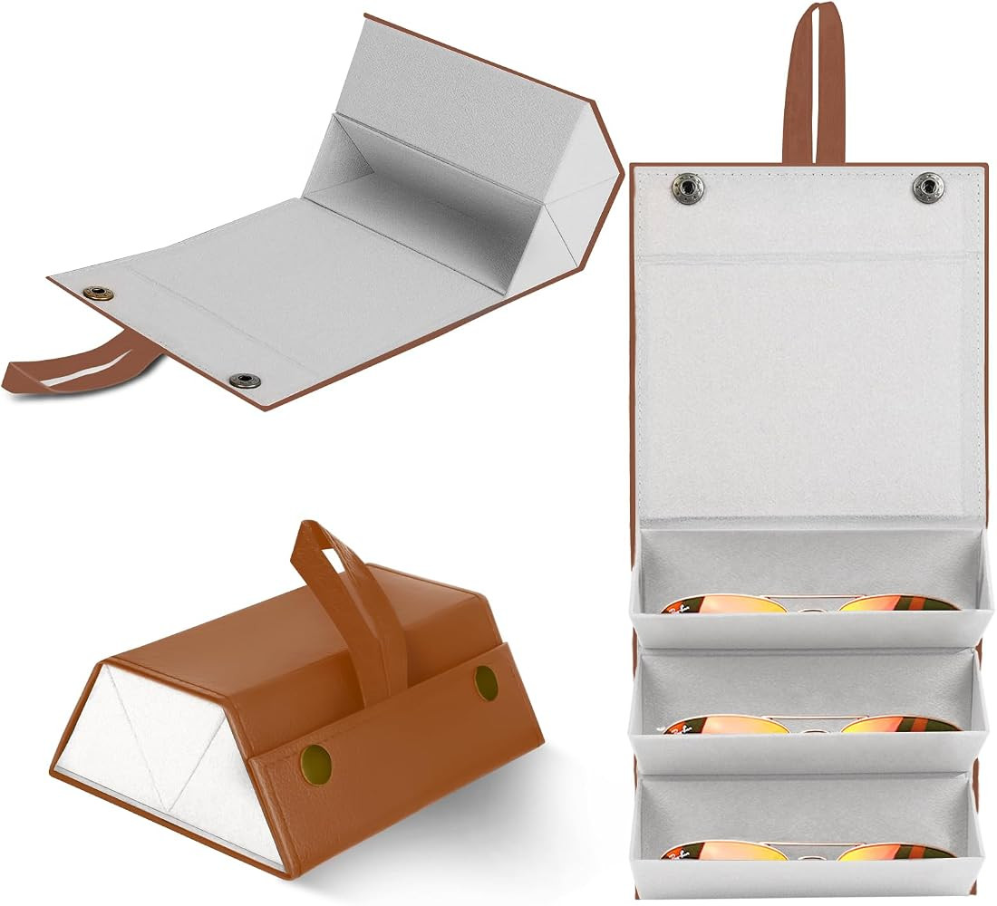 Travel Sunglasses Organizer, Sunglasses Travel Case for Multiple Pairs, Multiple Glasses Travel C... | Amazon (US)