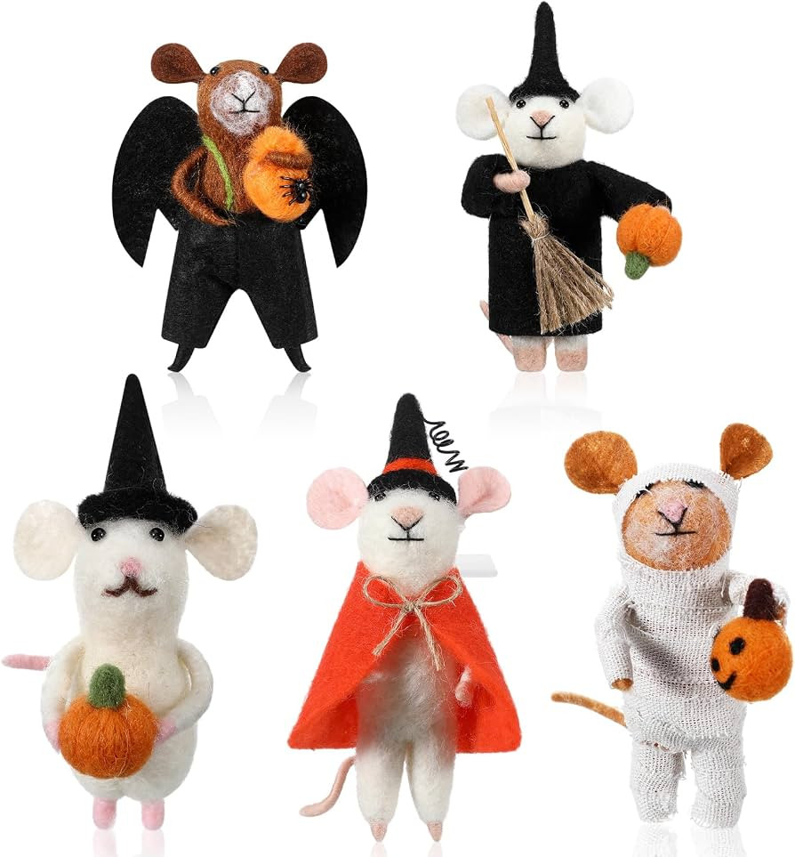 Seenelling 5 Pcs Halloween Wool Felt Mouse Set | Amazon (US)