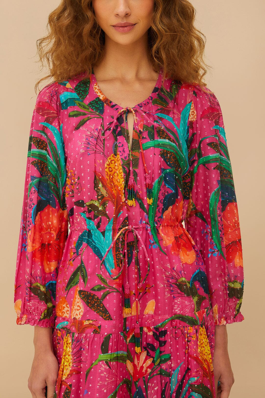 Pink Leopard Flowers Mini Dress | FarmRio (US)