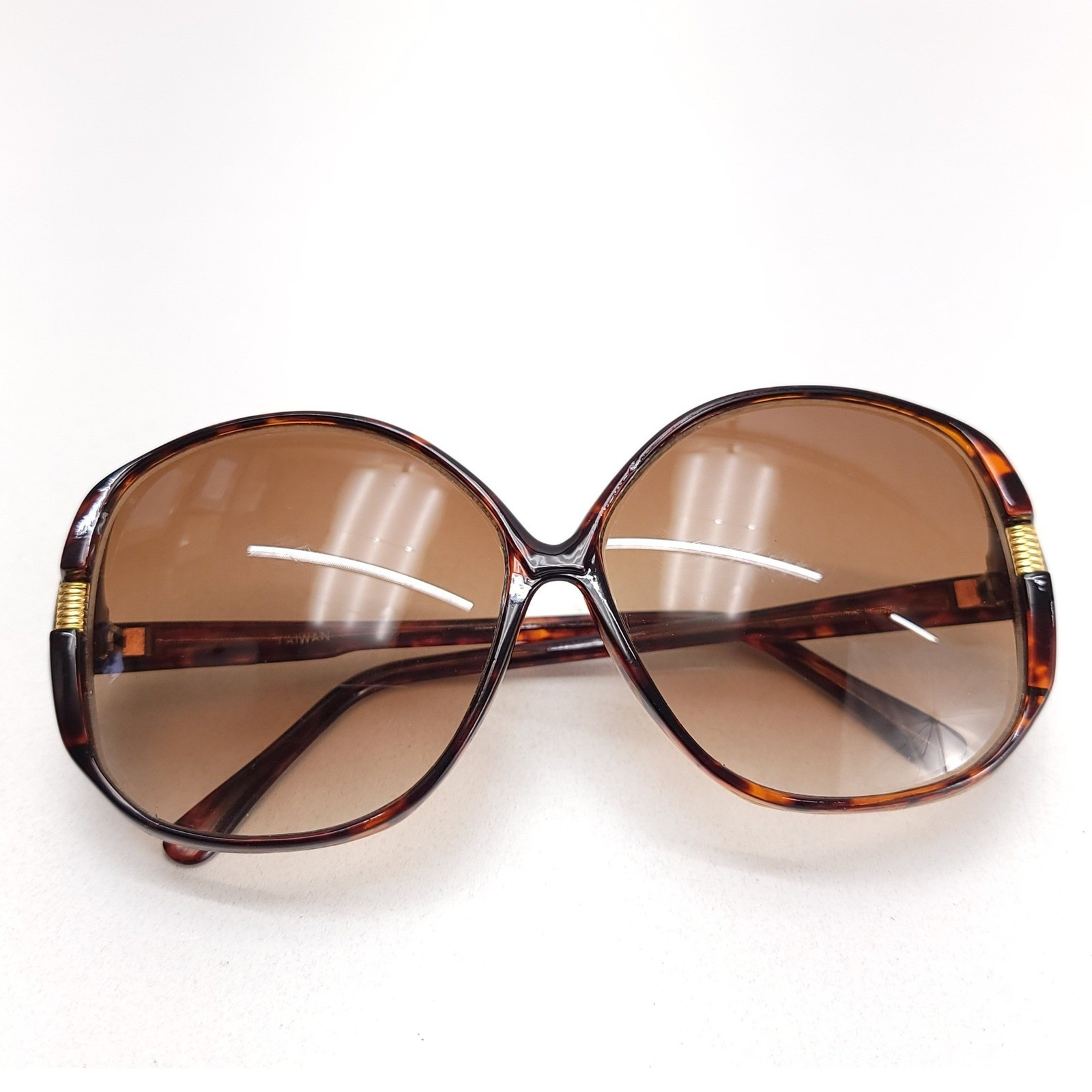 Perry Ellis Vintage Oversized Round Tortoiseshell Sunglasses Brown Gradient Lens | eBay US