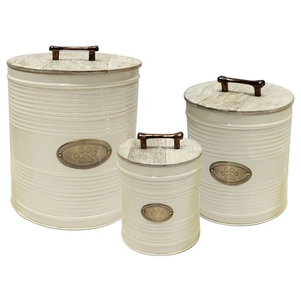 Ribbed Jumbo Pet 3 Piece Food Storage Container Set | Wayfair North America