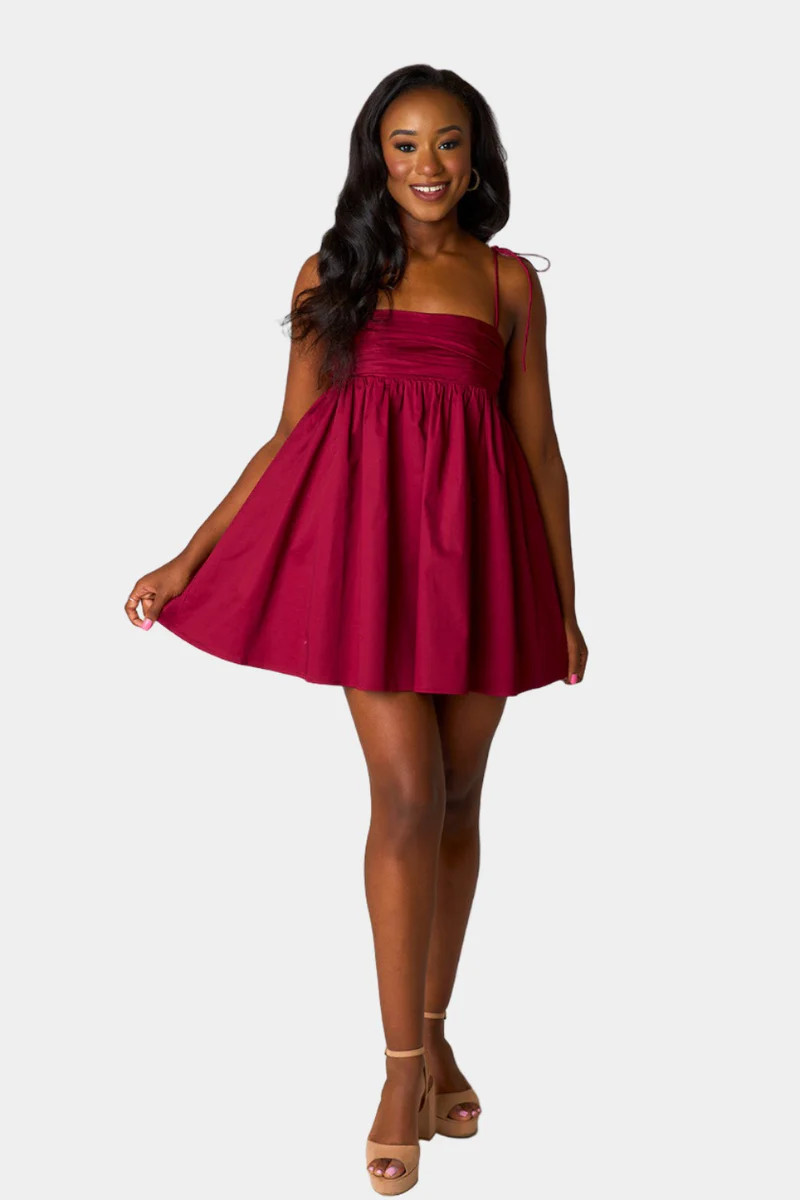 BuddyLove | Ken Mini Dress | Maroon | BuddyLove
