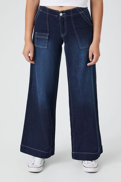 Wide-Leg Low-Rise Jeans | Forever 21 (US)