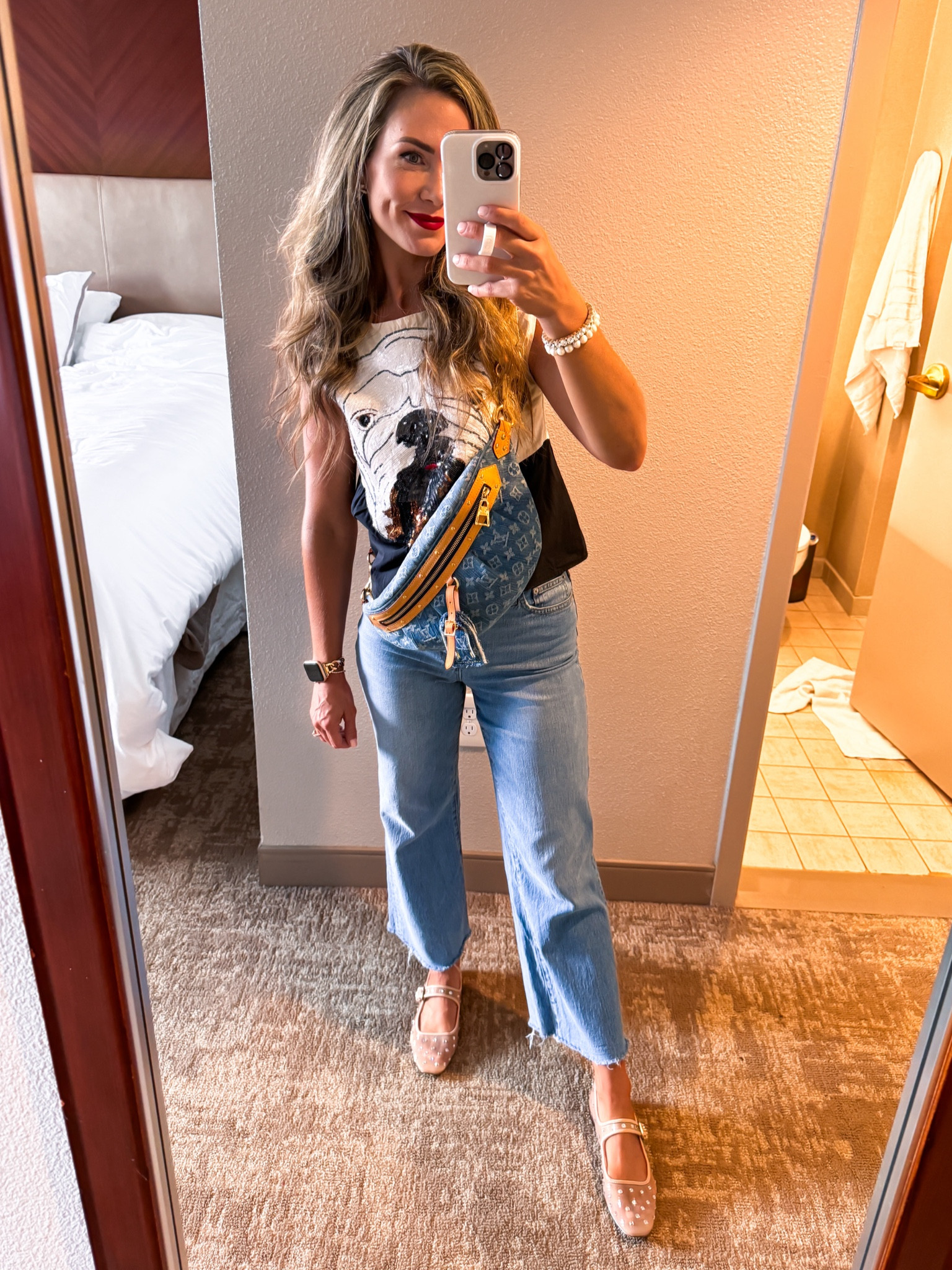 Game day outfit ❤️🖤

Amazon. Game day outfit inspo. JCrew. Ballet flats. Straight jeans. 

#LTKStyleTip #LTKSaleAlert #LTKU