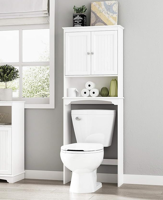 Spirich Home Bathroom Shelf Over-The-Toilet, Bathroom SpaceSaver, Bathroom Storage Cabinet Organi... | Amazon (US)