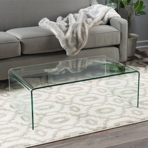 Noble House Roman Tempered Glass Coffee Table, Clear - Walmart.com | Walmart (US)