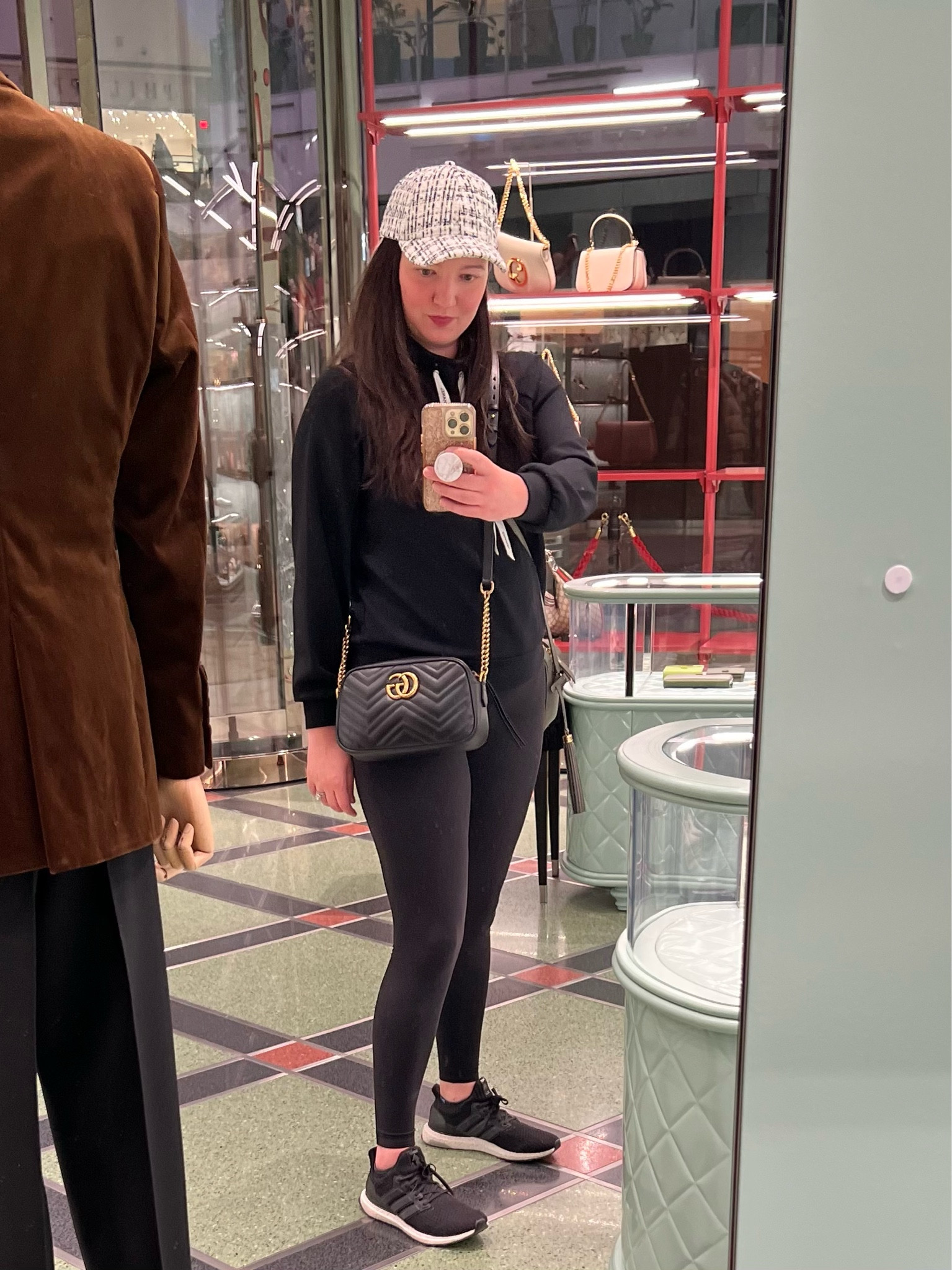 Trying on the Gucci GG Marmont Matelasse Small Crossbody Bag