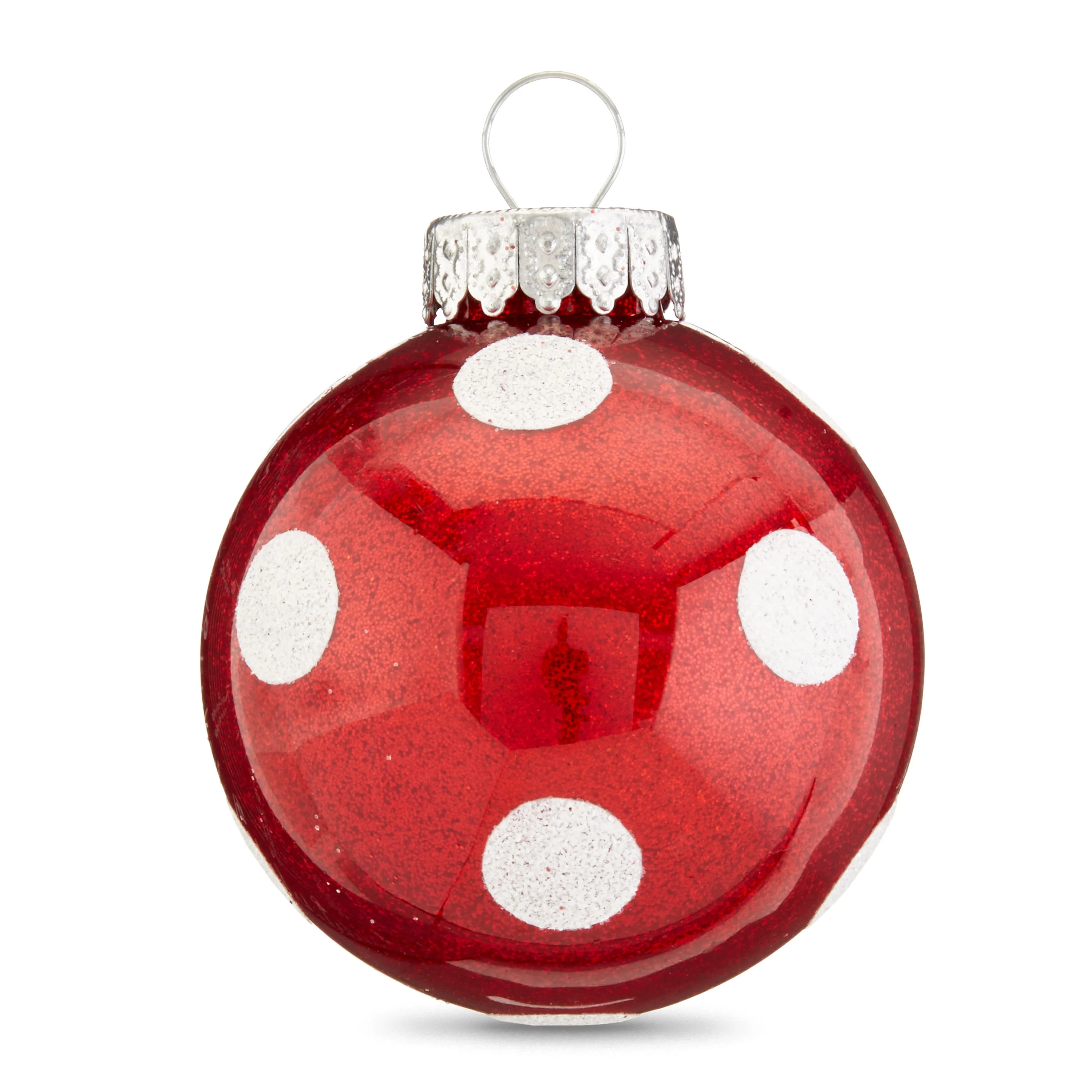 Holiday Time Red and White Dot Ball Christmas Shatterproof Ornaments , 6 Count | Walmart (US)