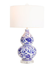 15x27 Ming Floral Ceramic Acrylic Table Lamp | Marshalls