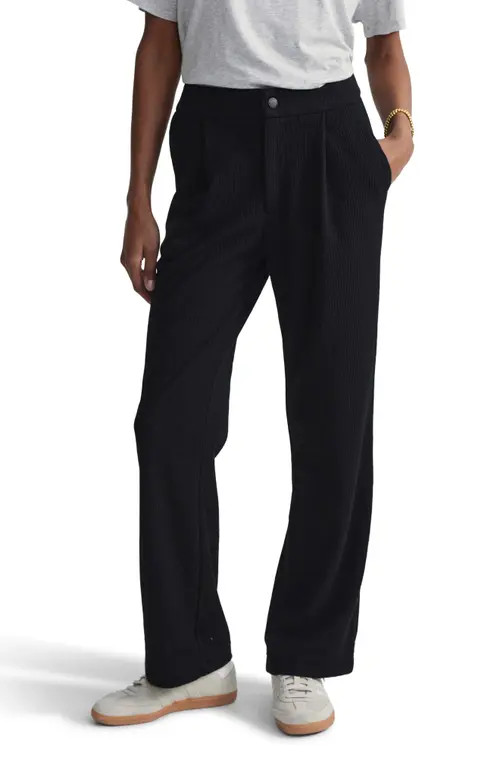 Varley Aberdeen Corduroy Straight Leg Pants in Black at Nordstrom, Size Small | Nordstrom