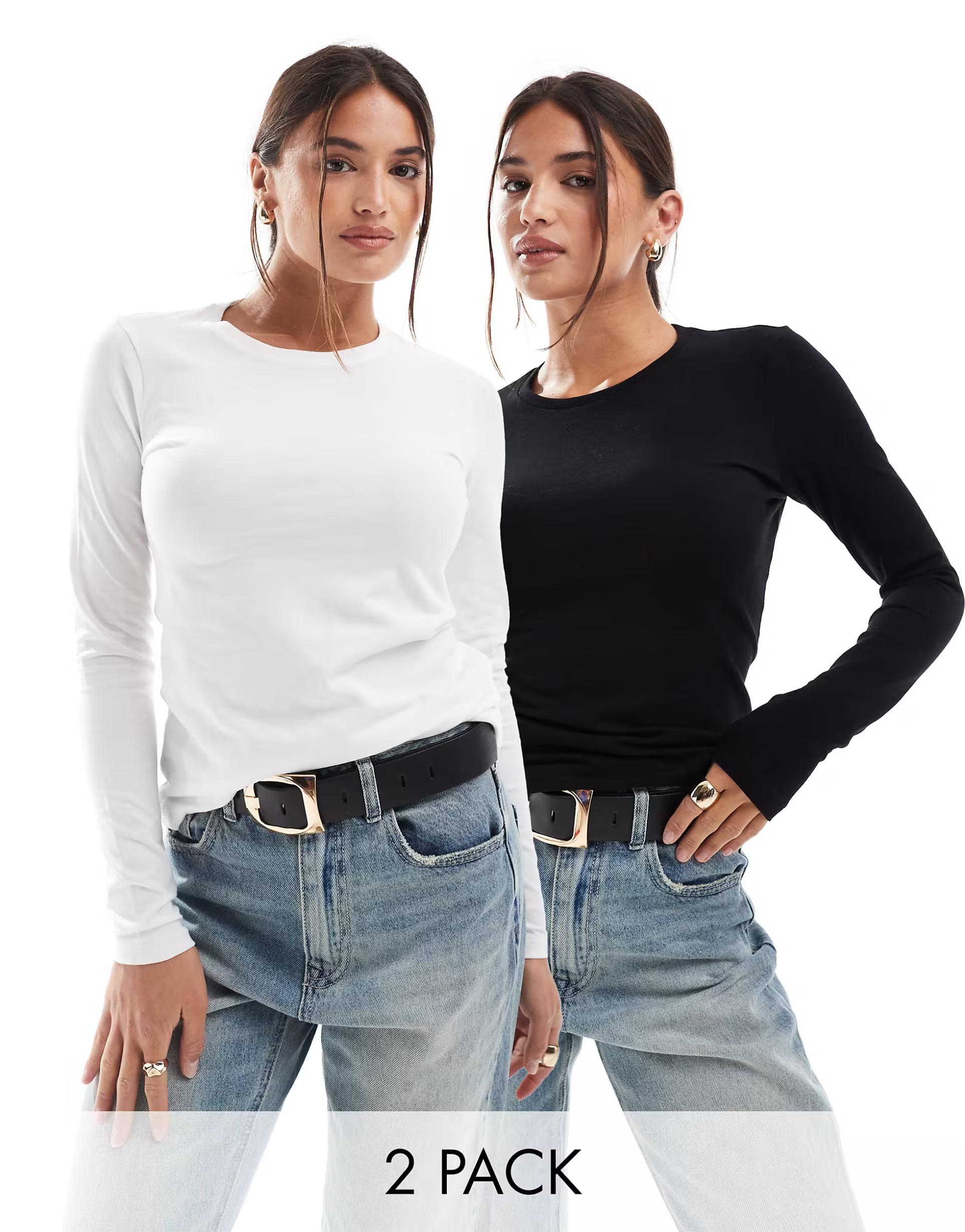 ASOS DESIGN ultimate slim fit t-shirt with long sleeves in cotton 2 pack SAVE | ASOS (Global)