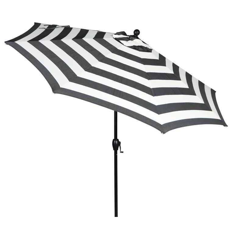 Better Homes & Gardens Outdoor 9' Ibiza Stripes Round Crank Premium Patio Umbrella - Walmart.com | Walmart (US)