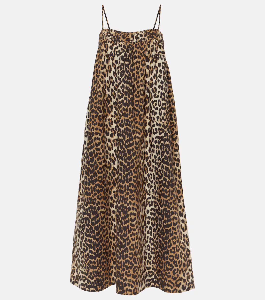 Leopard-print cotton midi dress | Mytheresa (UK)