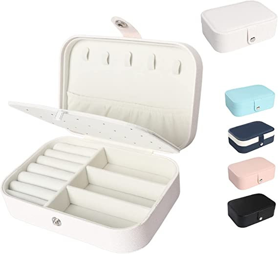 Travel Jewelry Box, Small Jewelry Organizer Boxes for Women Girls, 2 Layer Sparkle Jewlery Case, ... | Amazon (US)