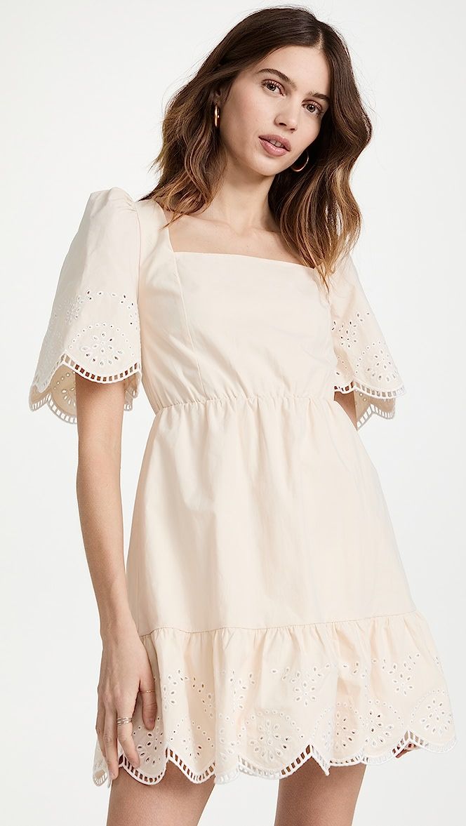 Embroidered Ruffle Mini Dress | Shopbop