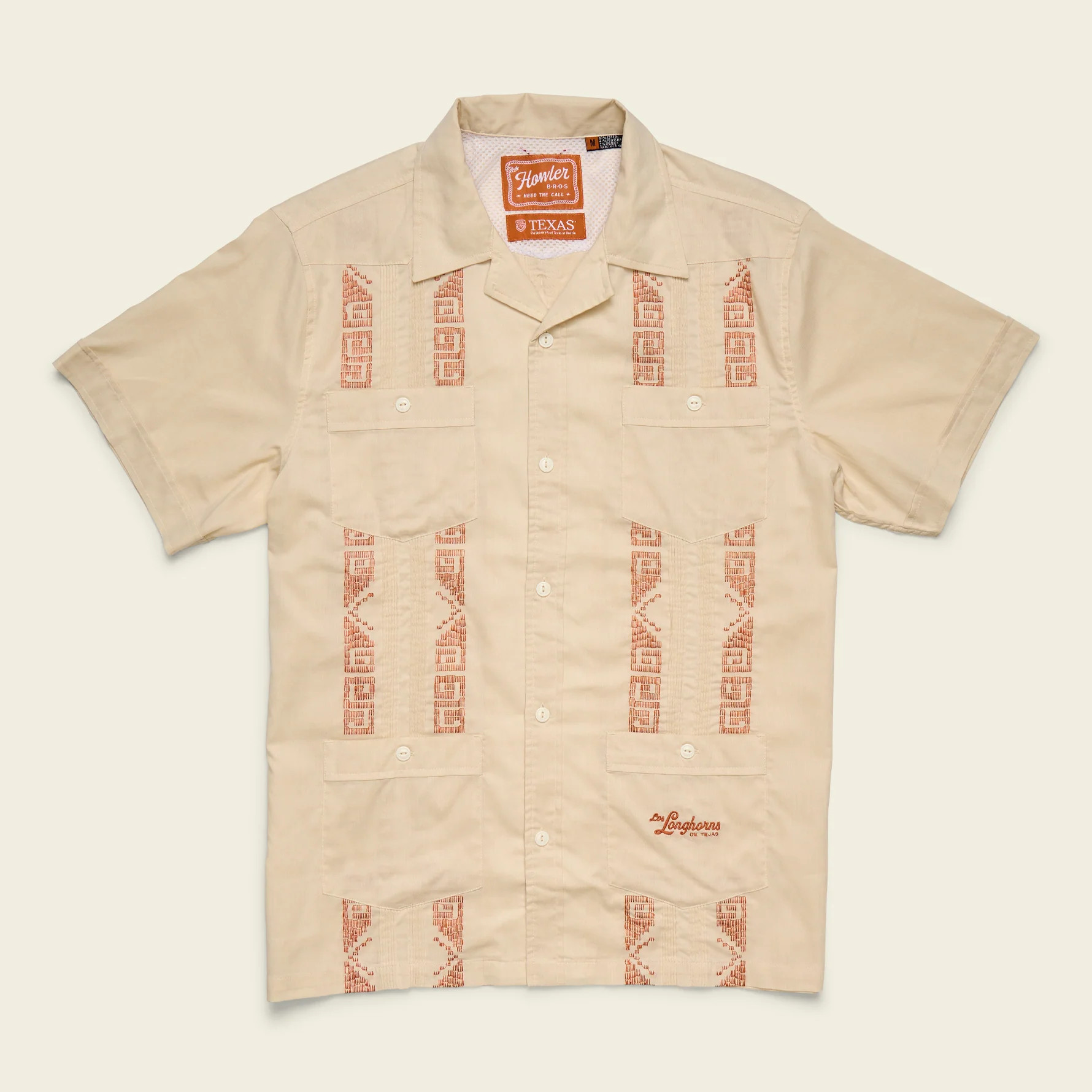 Texas Longhorns Guayabera Shirt - Tejas Tan | Howler Brothers