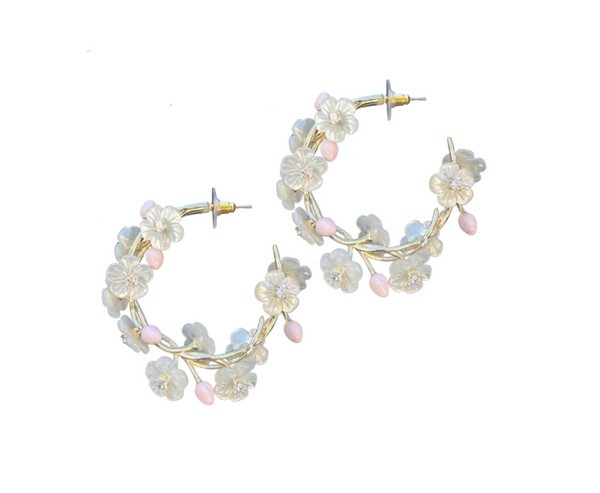 pre-order: Blooming Vines Hoops + Pink Buds | Nicola Bathie Jewelry