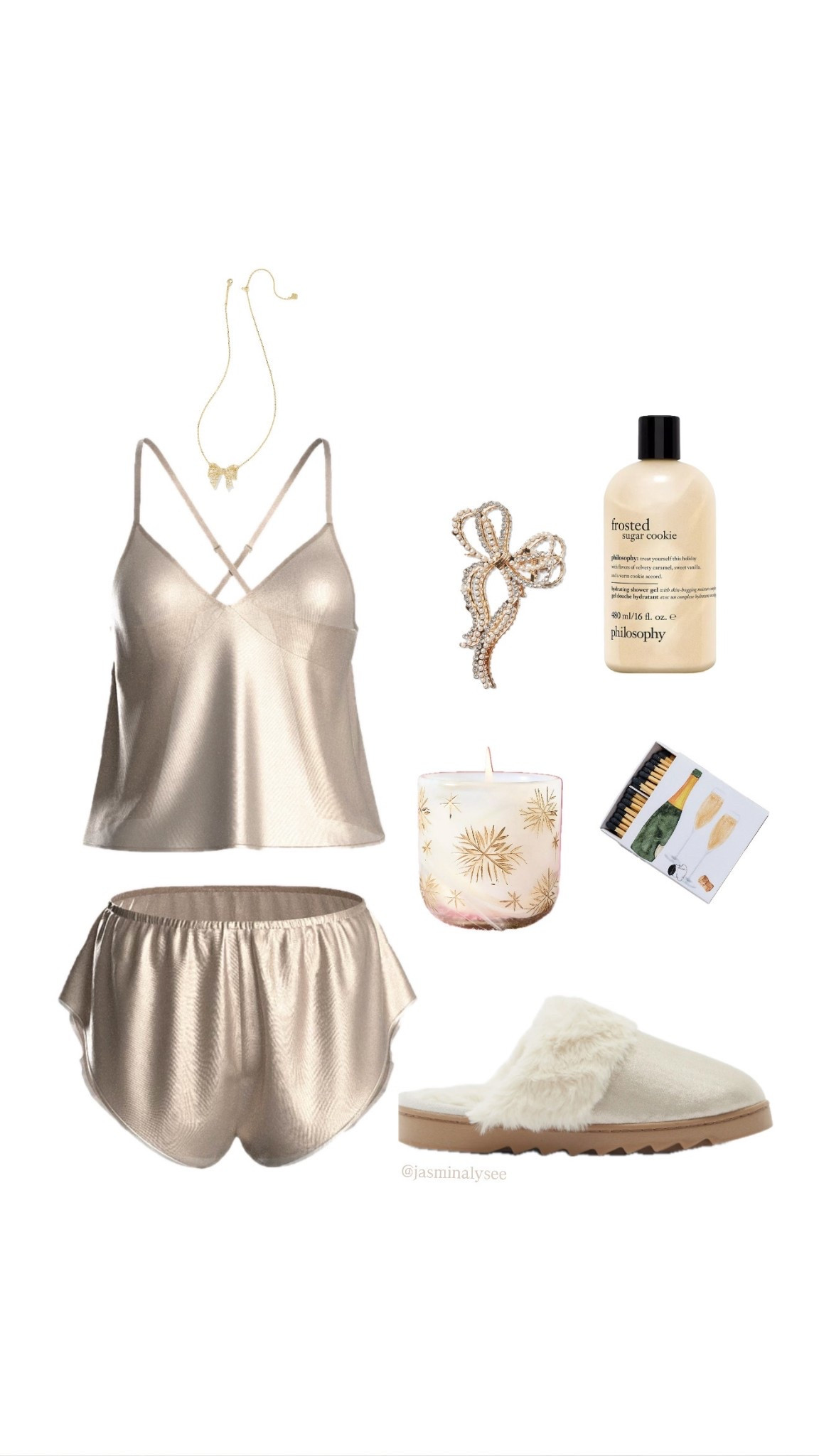 So obsessed with this pj set! ✨ Perfect for a Christmas/NYE night in 🌙

#LTKHoliday #LTKgrwm #LTKFindsUnder100