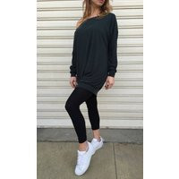 Off Shoulder Oversized Sweater Dress/Long Sleeves Loose Blouse Women Green Top Maxi Shirt - ""Green  | Etsy (US)