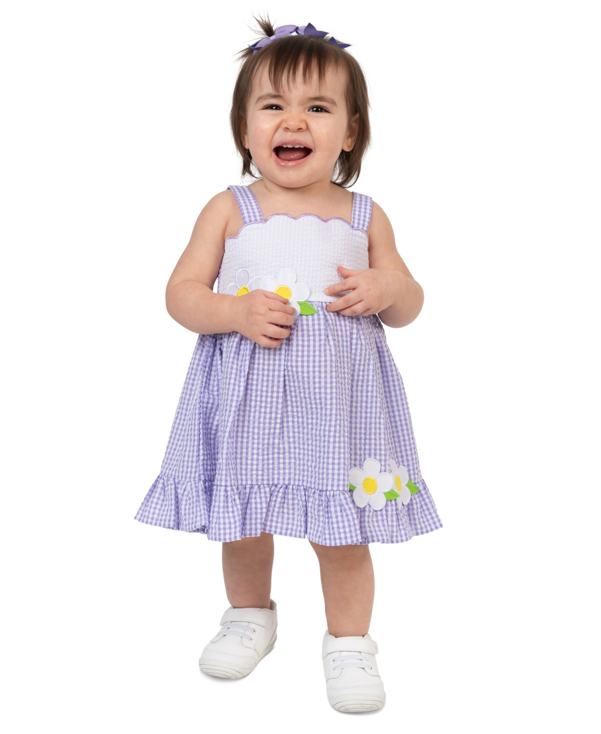 Rare Editions Baby Girls' Lilac Scalloped Seersucker Square Neck Dress and Panty, 2-Piece Set - Lavender | Macy's