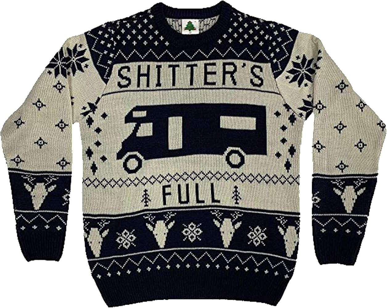 Christmas Vacation Shitter's Full Ugly Christmas Sweater Navy | Amazon (US)